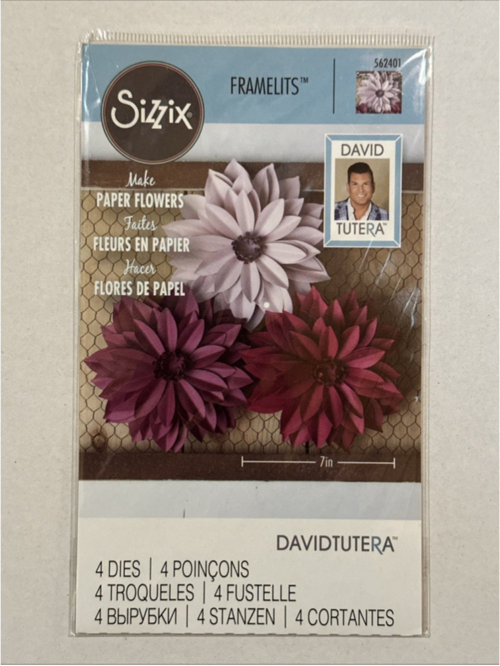 Rare Sizzix David Tutera 562401 Dahlia Framelits Die Set 3D Flower